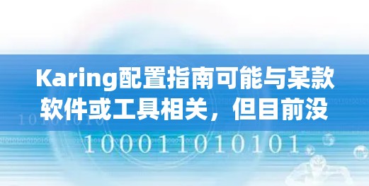 Karing配置指南可能与某款软件或工具相关，但目前没有找到确切的信息。如果你指的是某个具体的软件或工具，请提供更多的背景信息，以便我为你提供更准确的配置指南